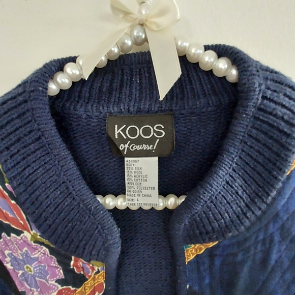 Koos Of Course Vintage Boho Sweater Cardigan Coat Size L - Picture 3 of 9